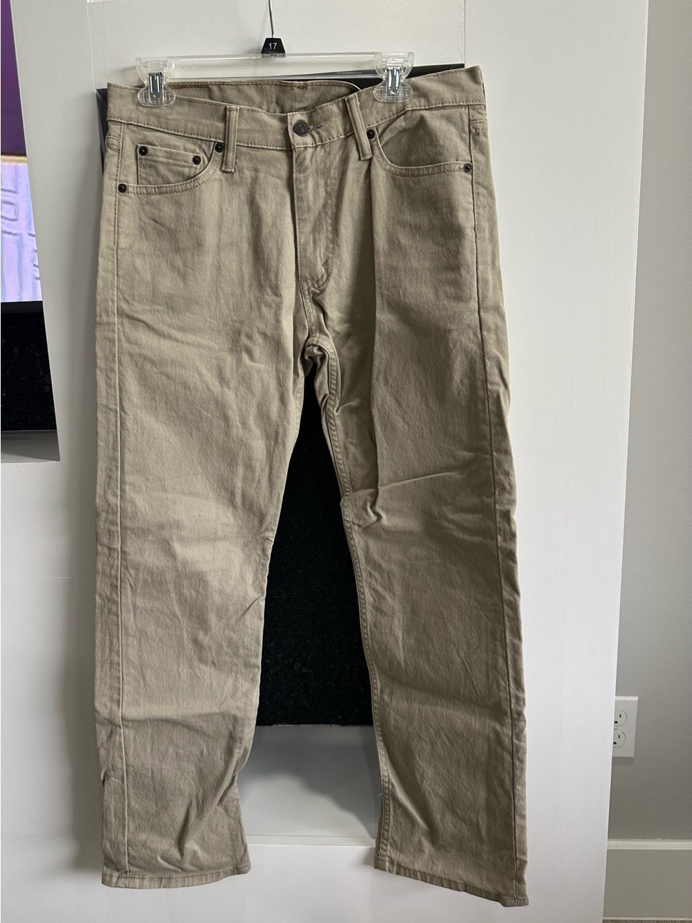 Men's Khaki Straight-Leg Jeans